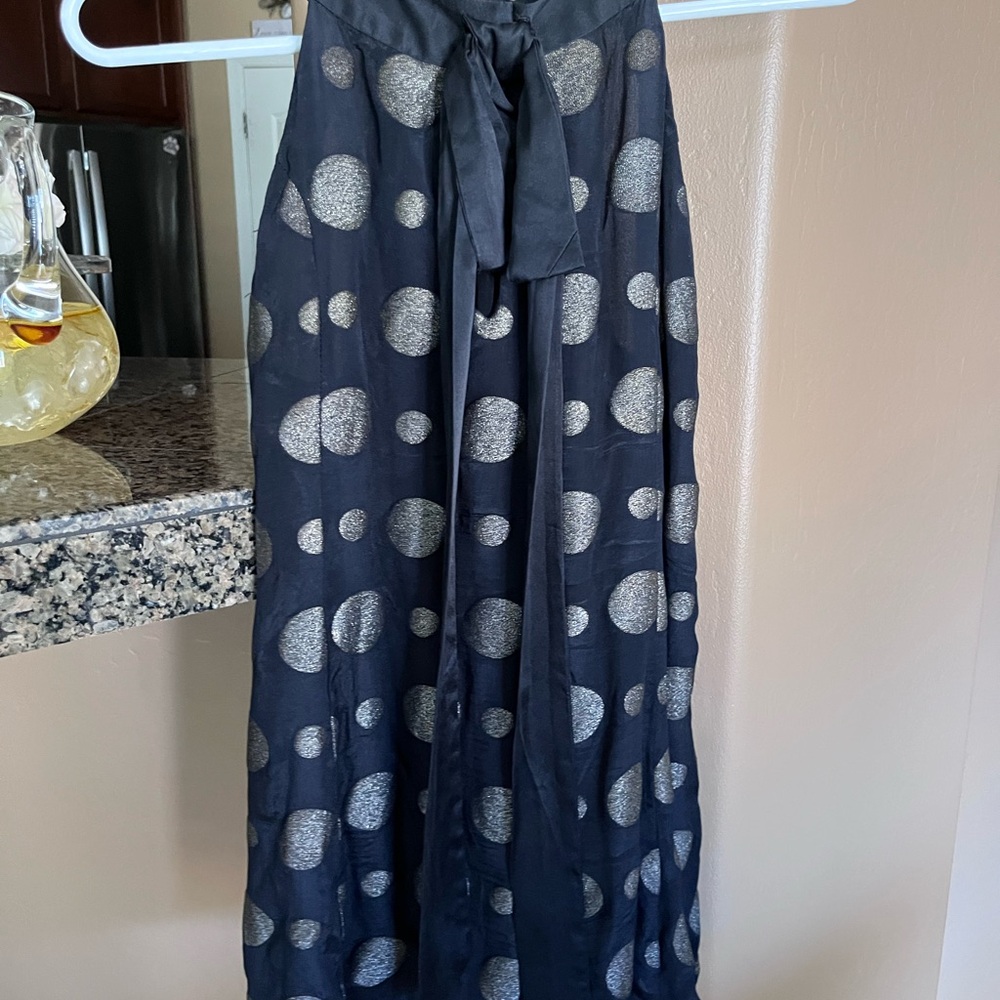 Elegant Black and Silver Polka Dot Top
